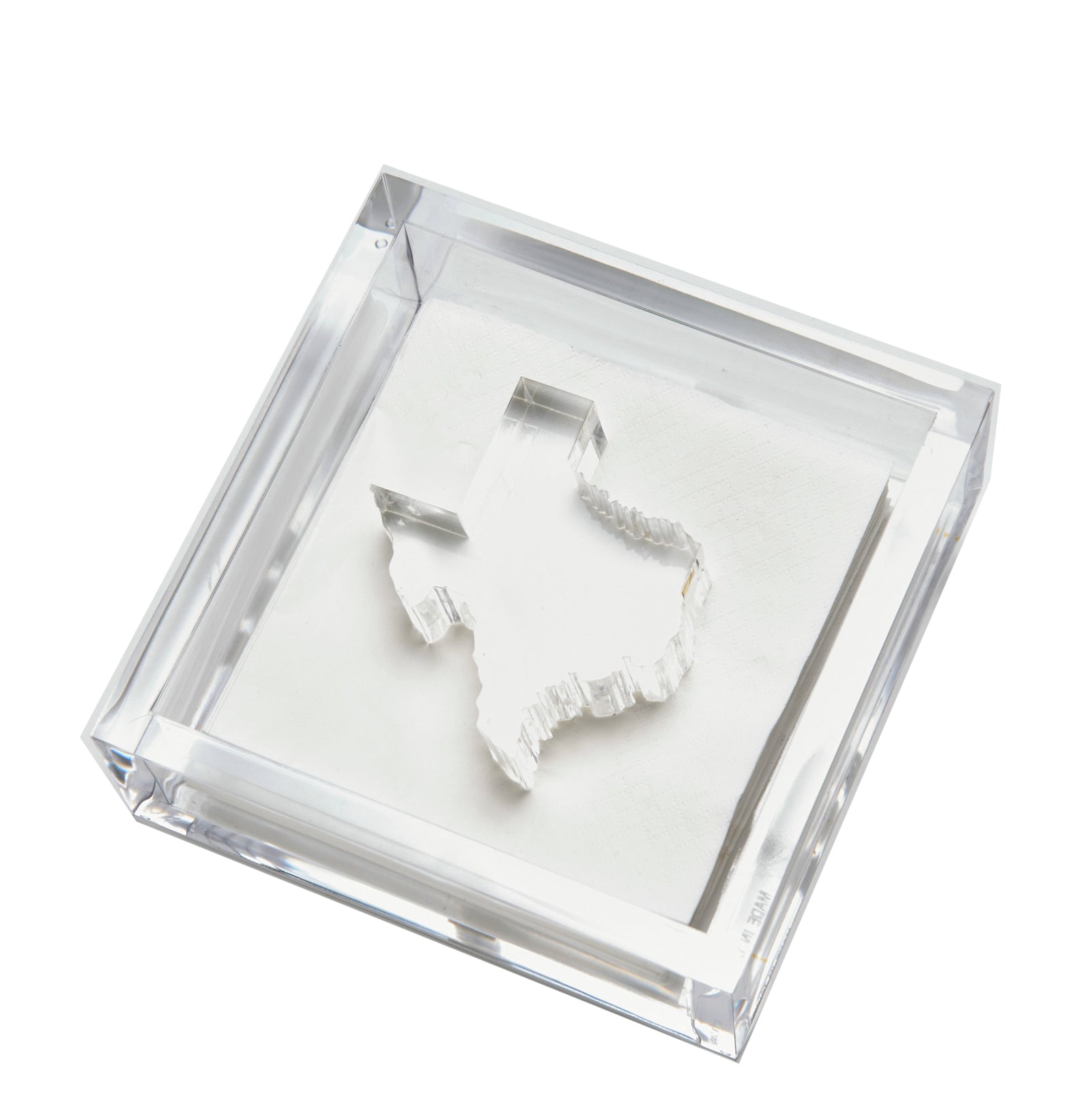 Tara Wilson Designs Cocktail Napkin Holder TEXAS 6" x 6"