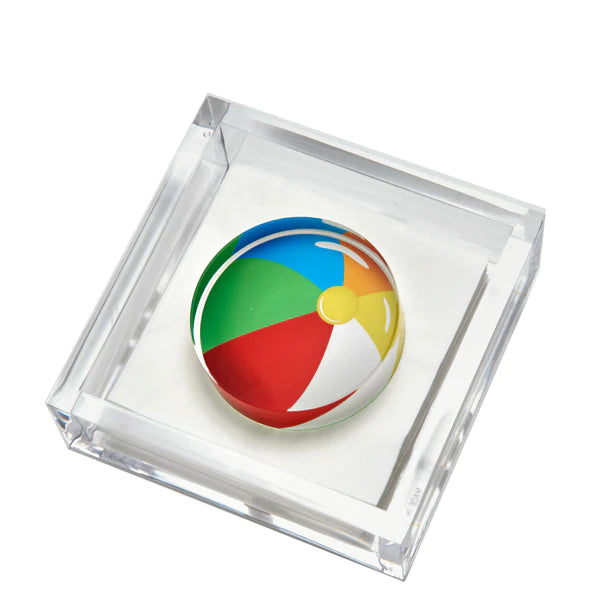 Tara Wilson Designs Cocktail Napkin Holder BEACH BALL 6" x 6"