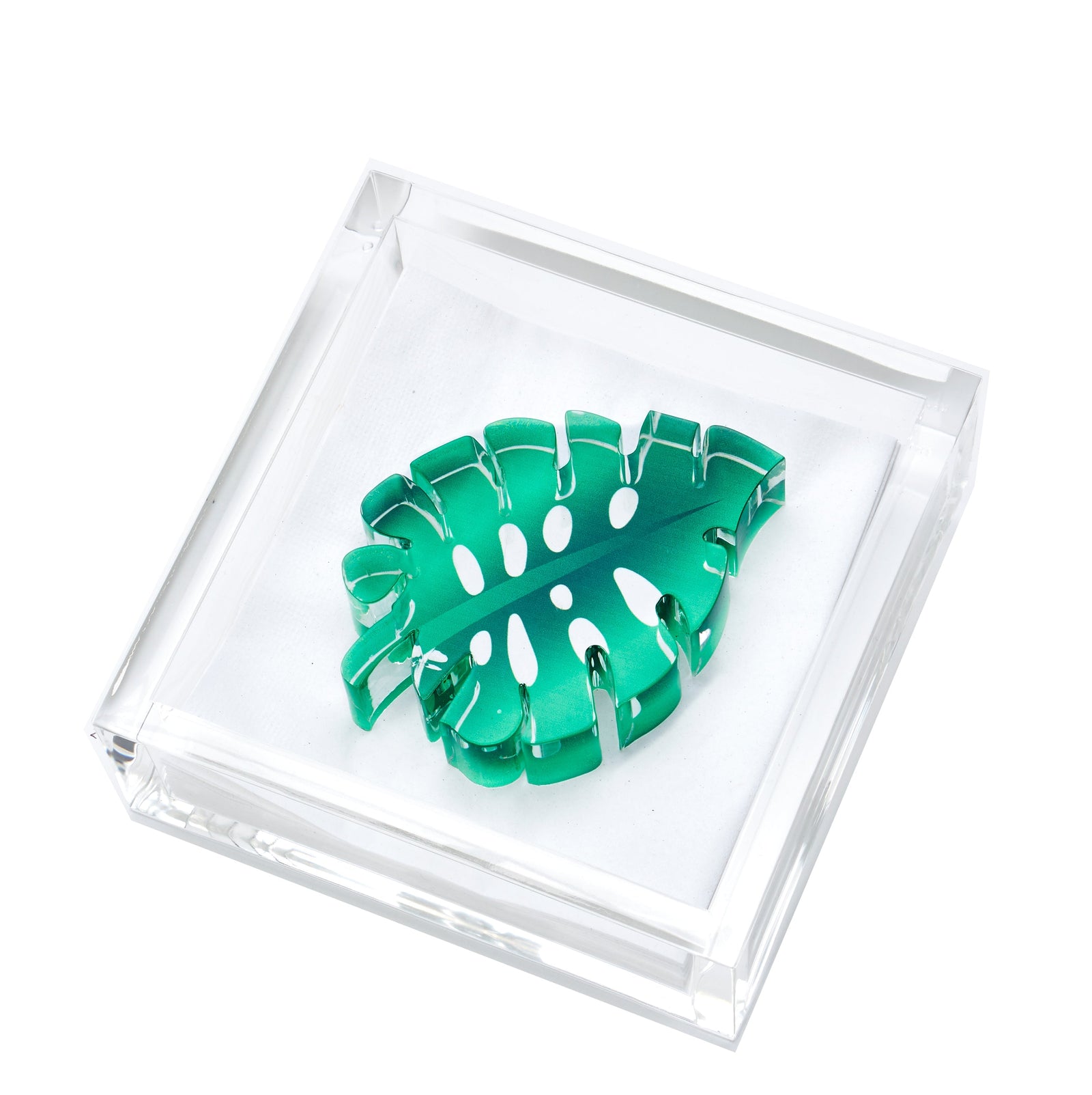 Tara Wilson Designs Cocktail Napkin Holder MONSTERA LEAF 6" x 6"