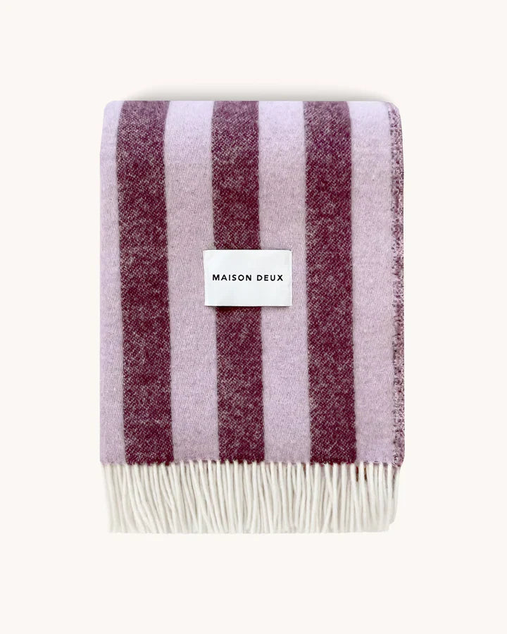 Maison Deux Blanket CANDY WRAP Lilac / Aubergine 4.25 x 6.5 ft