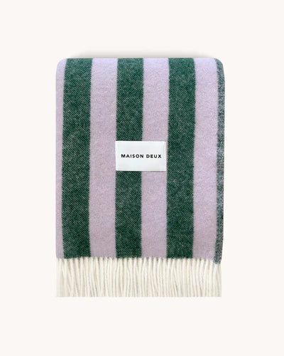 Maison Deux Blanket CANDY WRAP Lilac / Green 4.25 x 6.5 ft