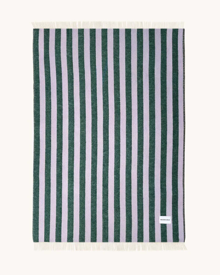 Maison Deux Blanket CANDY WRAP Lilac / Green 4.25 x 6.5 ft