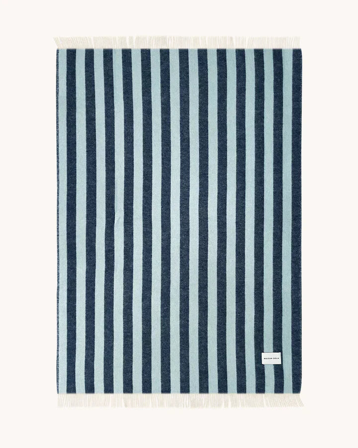 Maison Deux Blanket CANDY WRAP Navy / Ice Blue 4.25 x 6.5 ft