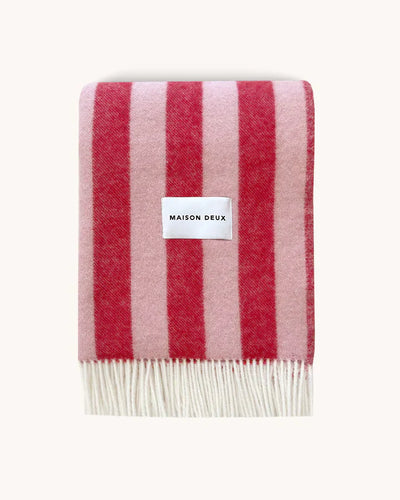 Maison Deux Blanket CANDY WRAP Pink / Cherry 4.25 x 6.5 ft