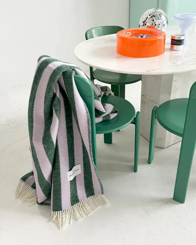 Maison Deux Blanket CANDY WRAP Lilac / Green 4.25 x 6.5 ft