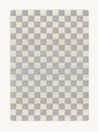 Rug CHECKERBOARD Lilac 5.6 x 7.9 ft