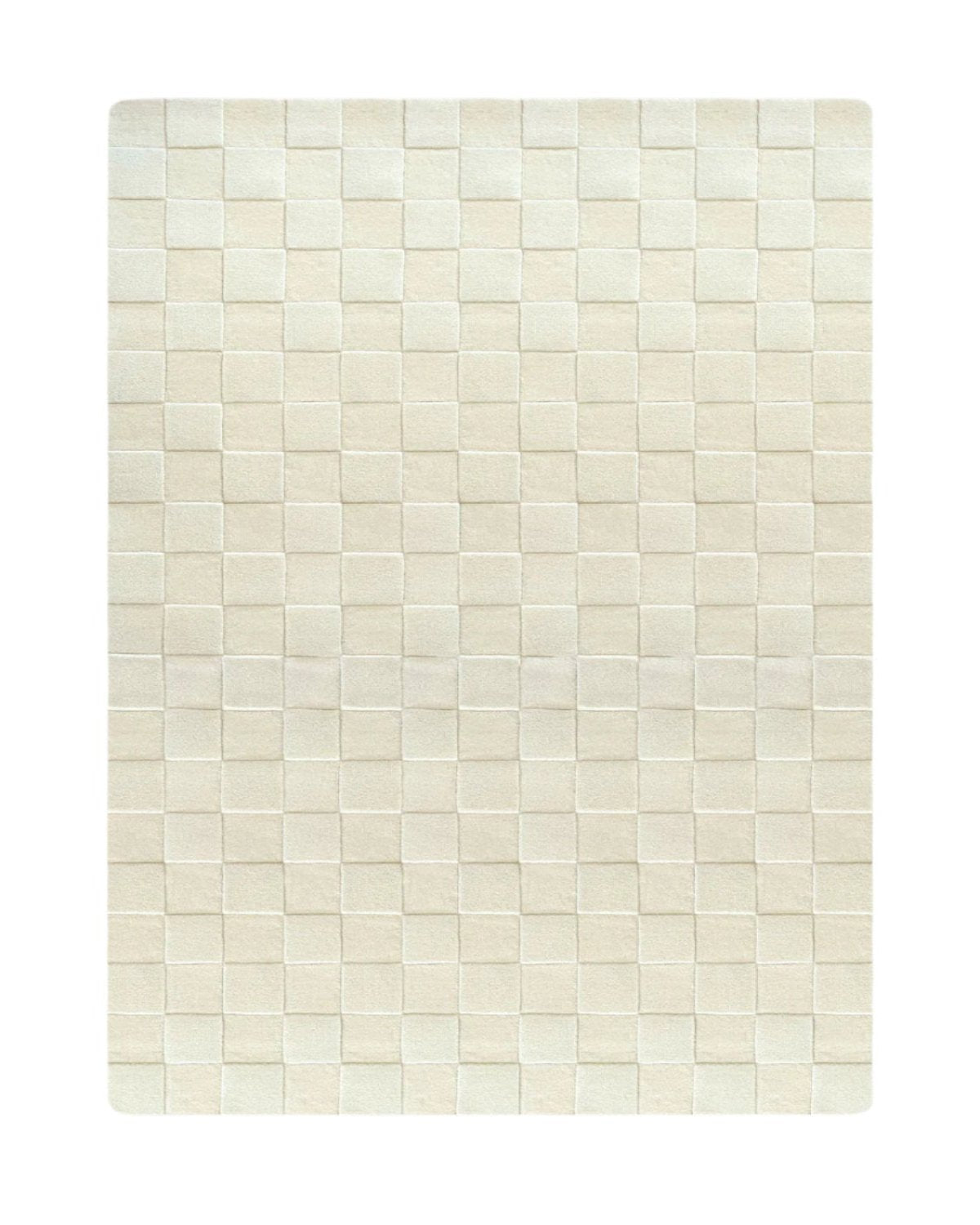 Maison Deux Rug CHECKERBOARD Off White 5.6 x 7.9 ft