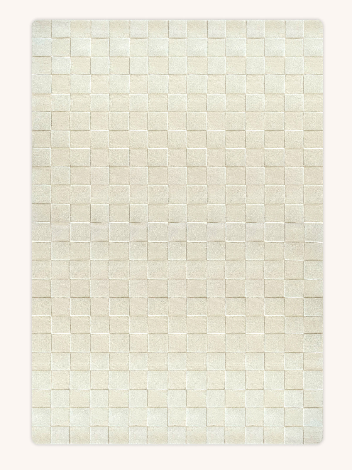 Rug CHECKERBOARD Off White 6.6 x 9.8 ft