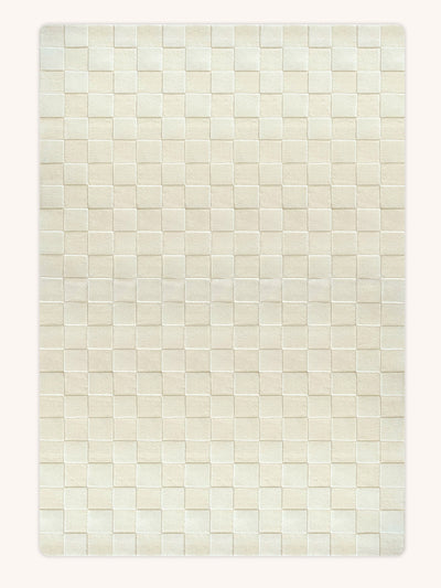 Rug CHECKERBOARD Off White 6.6 x 9.8 ft