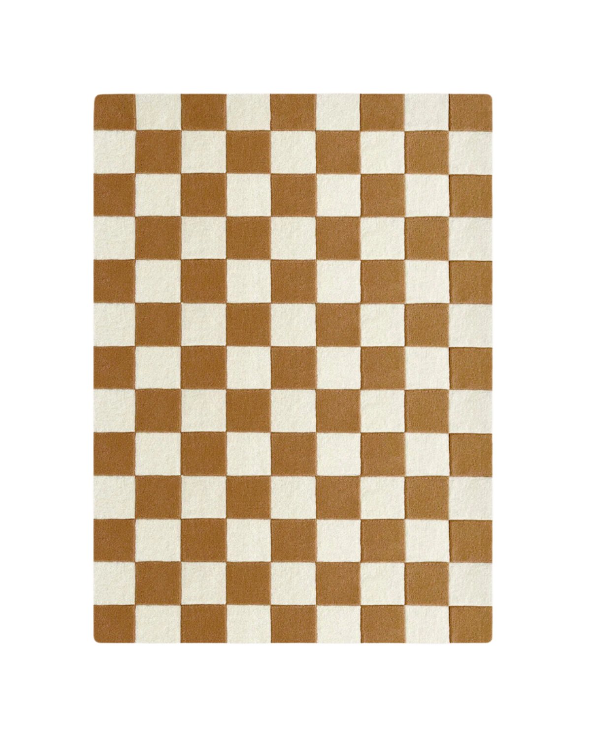 Maison Deux Rug CHECKERBOARD Terra Brown 3.9 x 5.9 ft