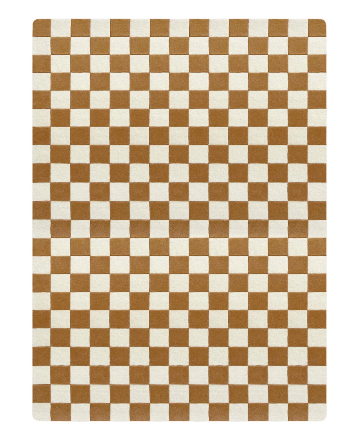 Maison Deux Rug CHECKERBOARD Terra Brown 6.6 x 9.8 ft
