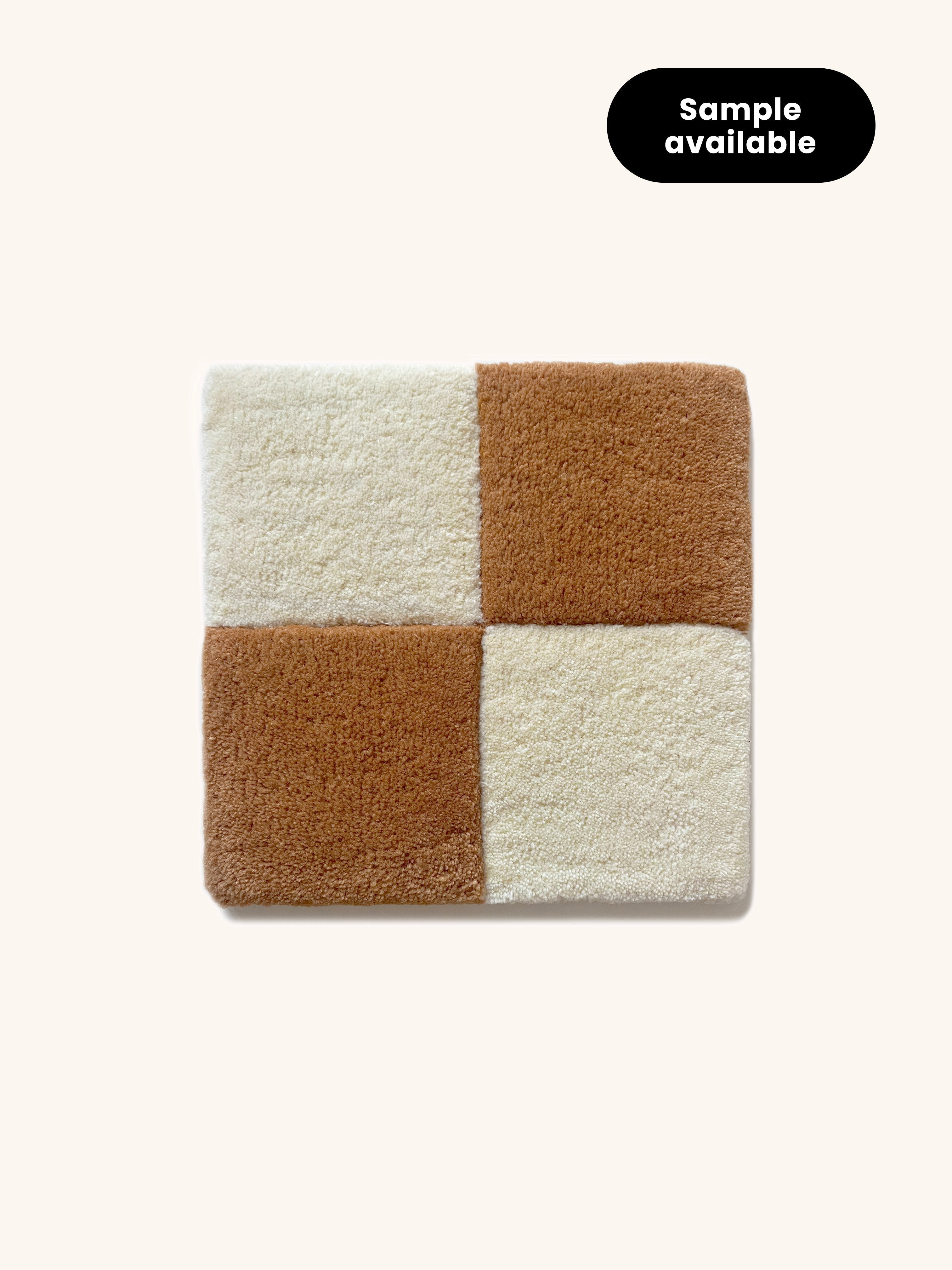 Maison Deux Rug CHECKERBOARD Terra Brown 6.6 x 9.8 ft