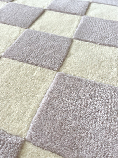 Rug CHECKERBOARD Lilac 5.6 x 7.9 ft