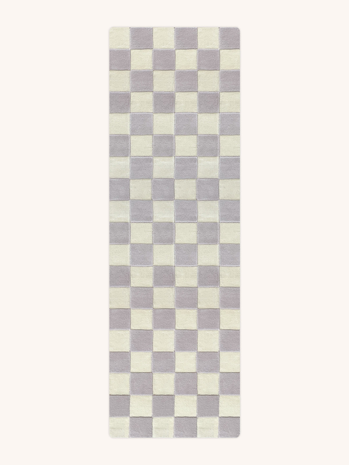 Rug CHECKERBOARD Lilac 2.6 x 8.2 ft