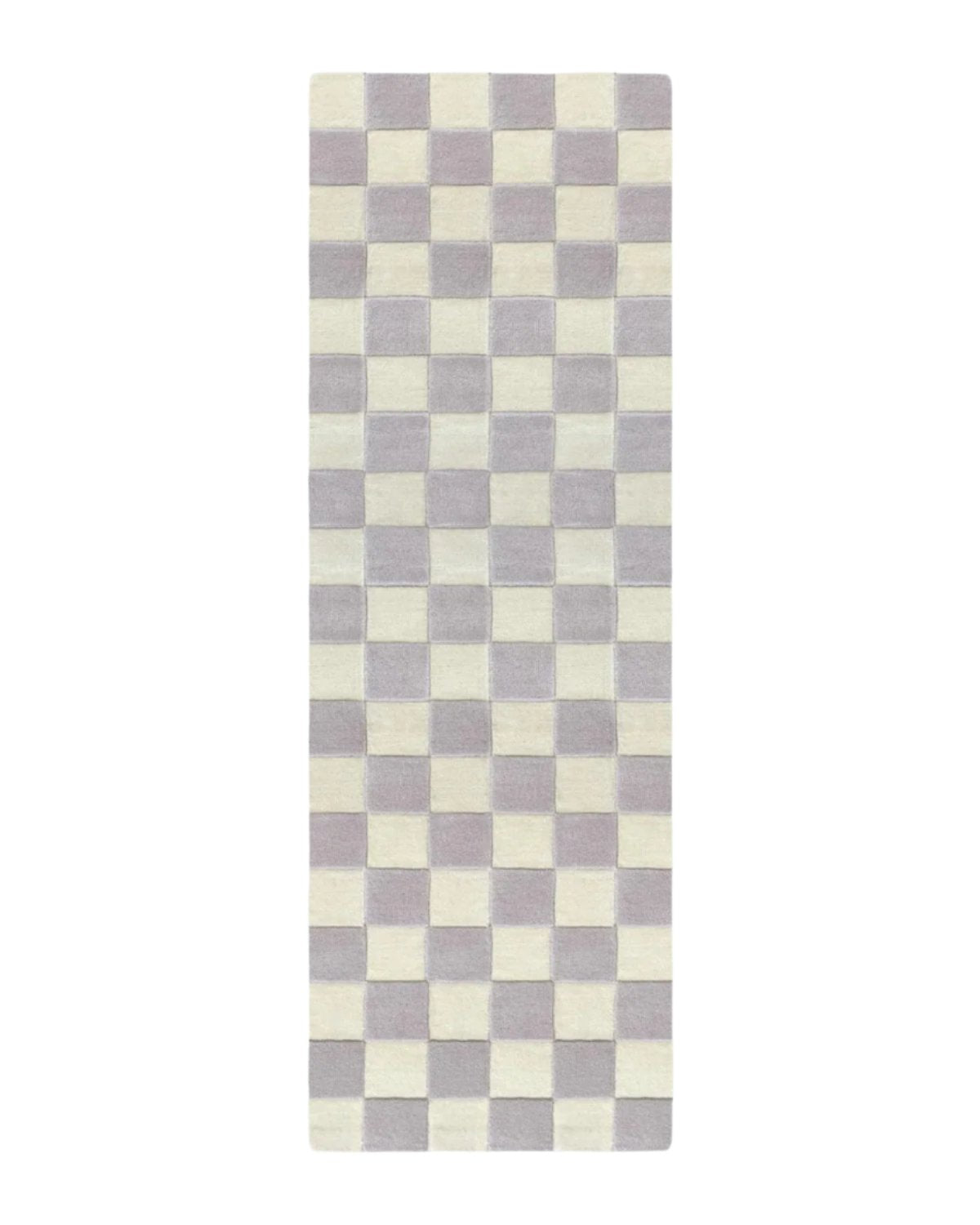 Maison Deux Rug CHECKERBOARD Lilac 2.6 x 8.2 ft