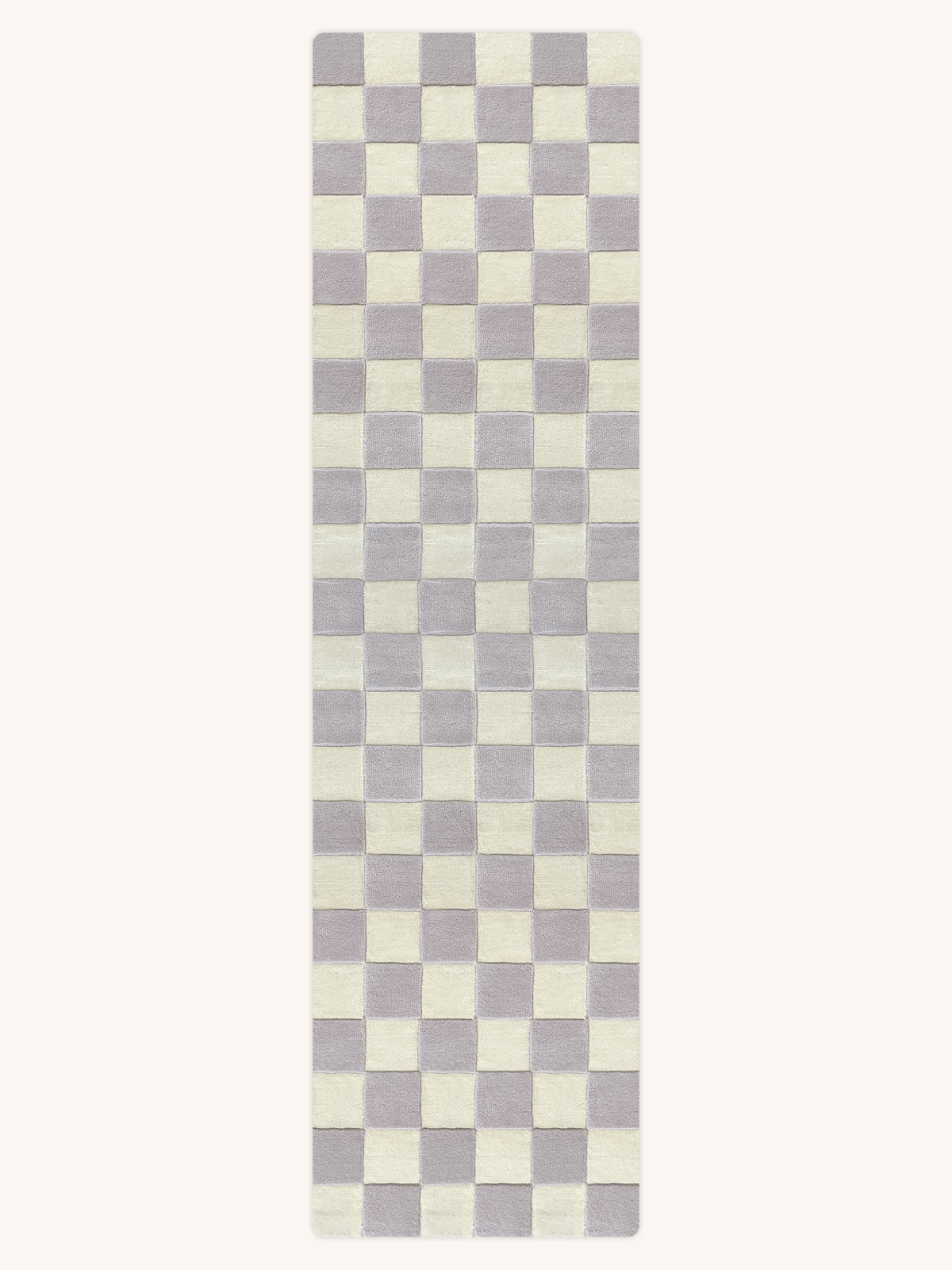 Rug CHECKERBOARD Lilac 2.6 x 9.8 ft