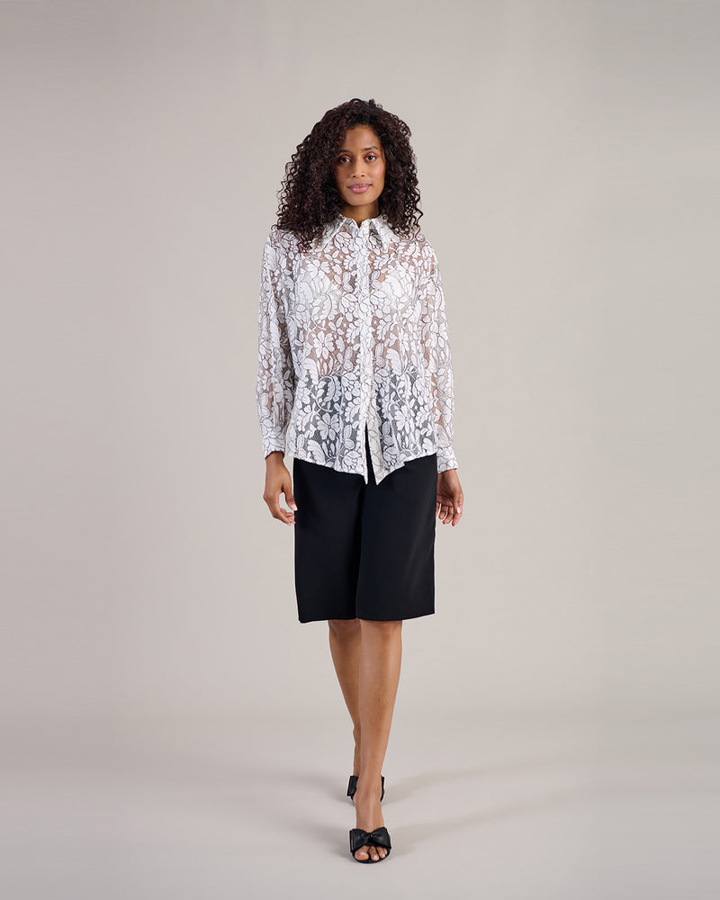 Women's Shirt DANIELA Blk/Whi Size L