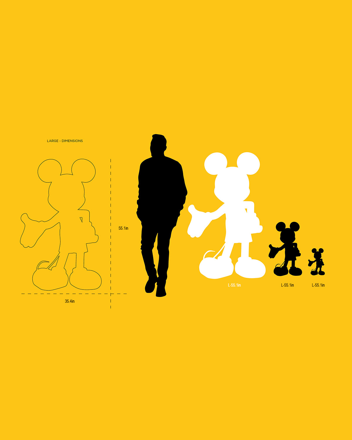 Mickey Mouse WELCOME White & Silver 55in