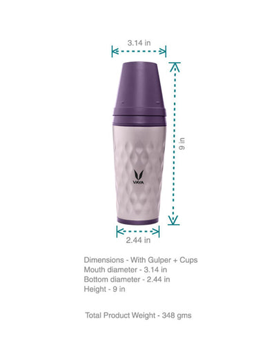 Vaya Drynk - 11.8 fl.oz - Purple - with Gulper Lid + 2 Cups