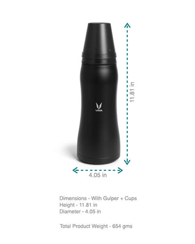Vaya Drynk - 30.4 fl. oz - Black - with Gulper Lid + 2 Cups