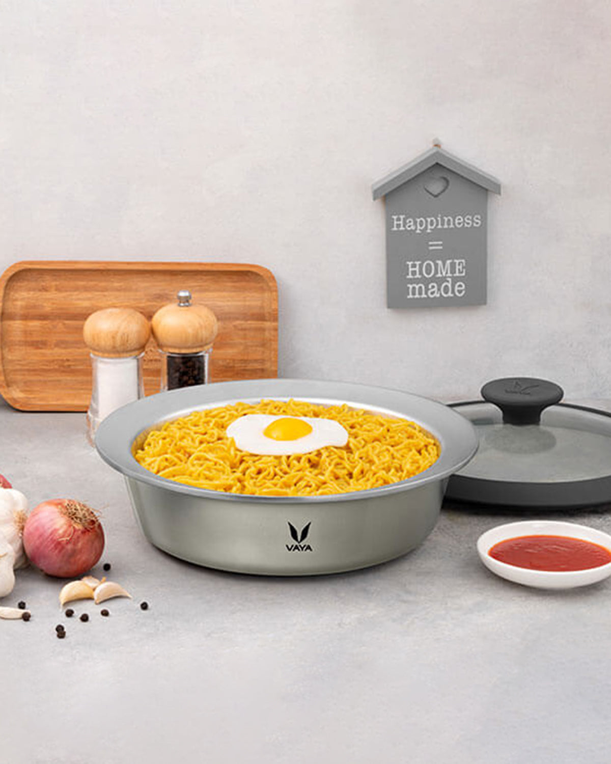 Vaya HauteCase - 37.2 fl.oz - Cloud Grey - with Glass Lid