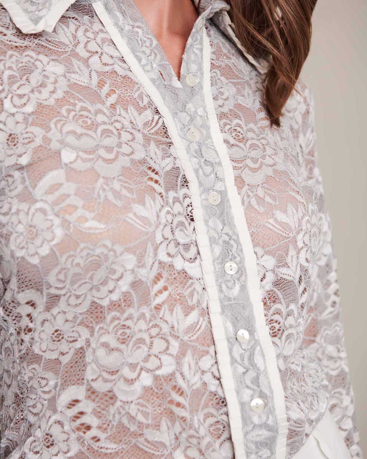 Women's Shirt MADELEINE Pearl Grey Size 40