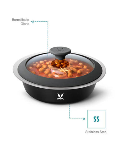 Vaya HauteCase - 37.2 fl.oz - Sable Black - with Glass Lid