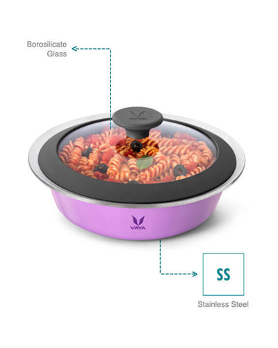 Vaya HauteCase - 37.2 fl.oz - Iris Purple - with Glass Lid