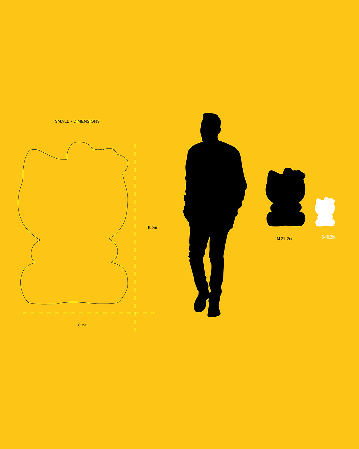 Hello Kitty APPLE Matt White with Pastel Pink Apple 10in