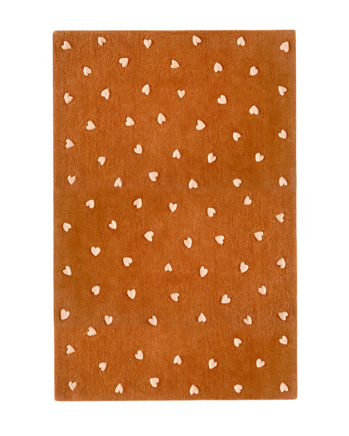 Maison Deux Rug HEARTS Brown / Pink Print 5.5 x 7.9 ft