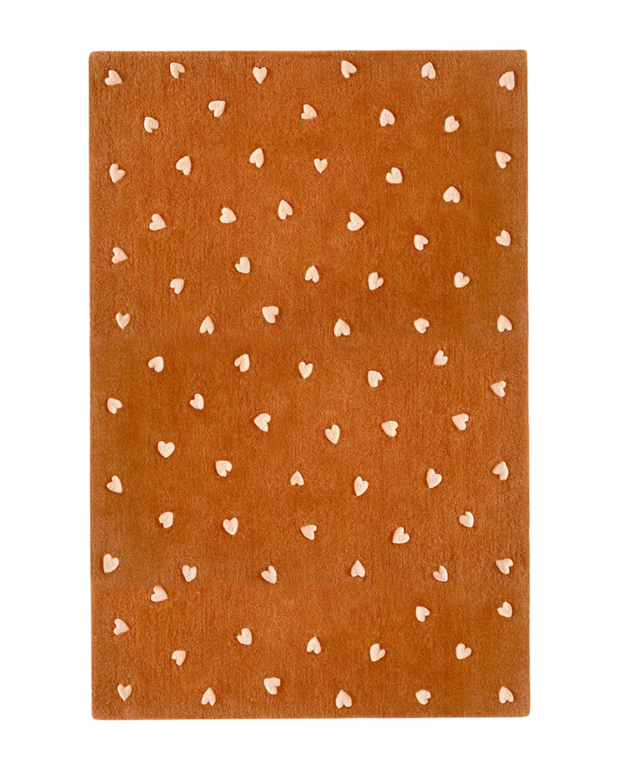 Maison Deux Rug HEARTS Brown / Pink Print 6.5 x 9.8 ft