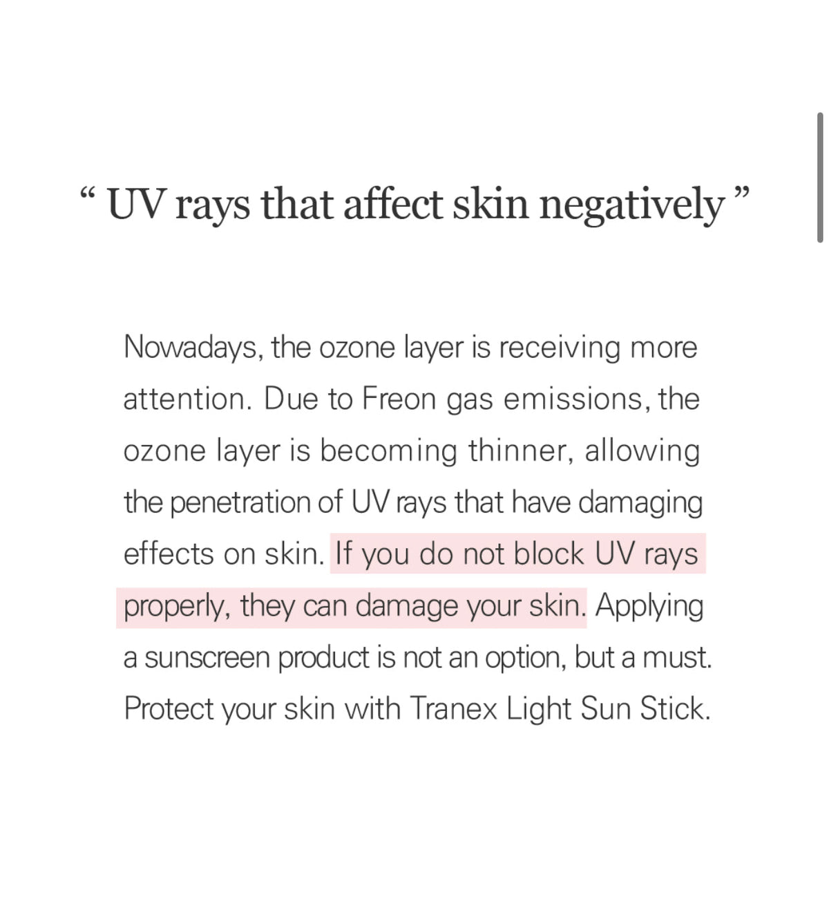 [ TRANEX ] Sun Sticks 20g