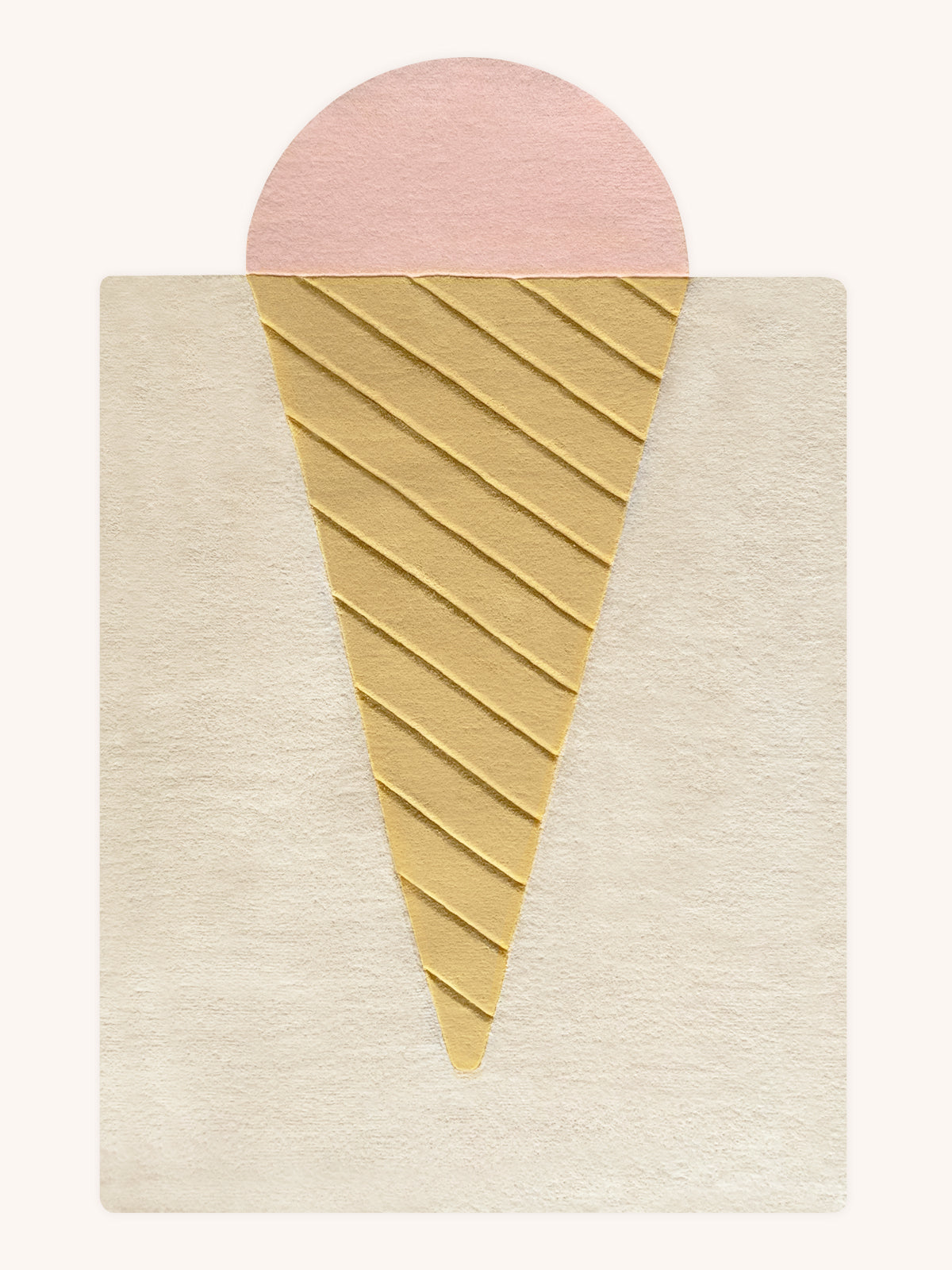 Maison Deux Rug ICE CREAM Cream / Pink and Light Brown Print 4 x 5 ft