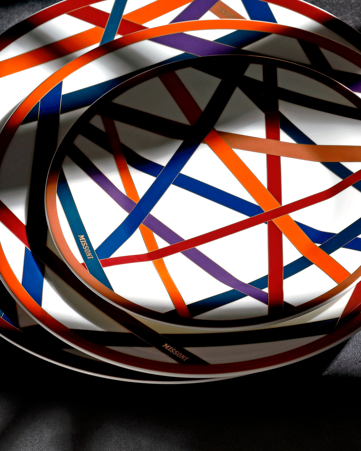 Dessert Plates NASTRI Set of 2  Multicolor diam. 8.5"