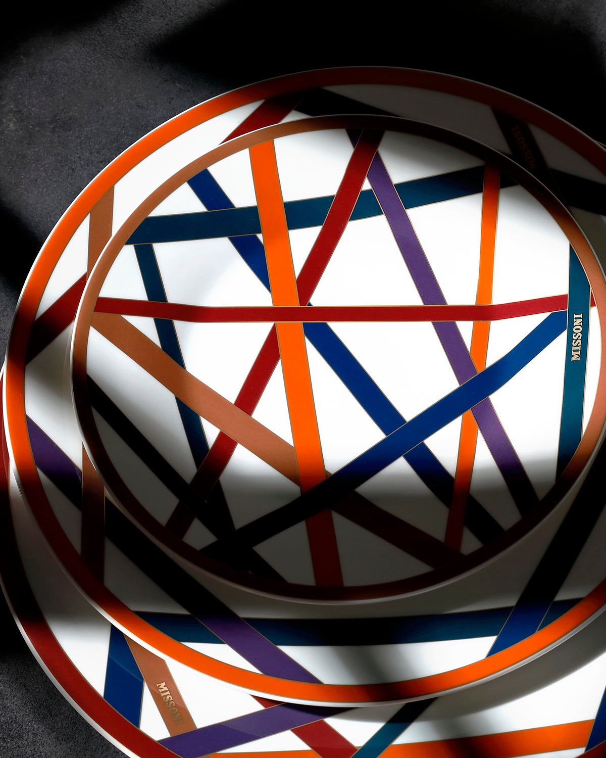 Missoni Home Bread and Butter Plates NASTRI Set of 2  Multicolor diam. 6"