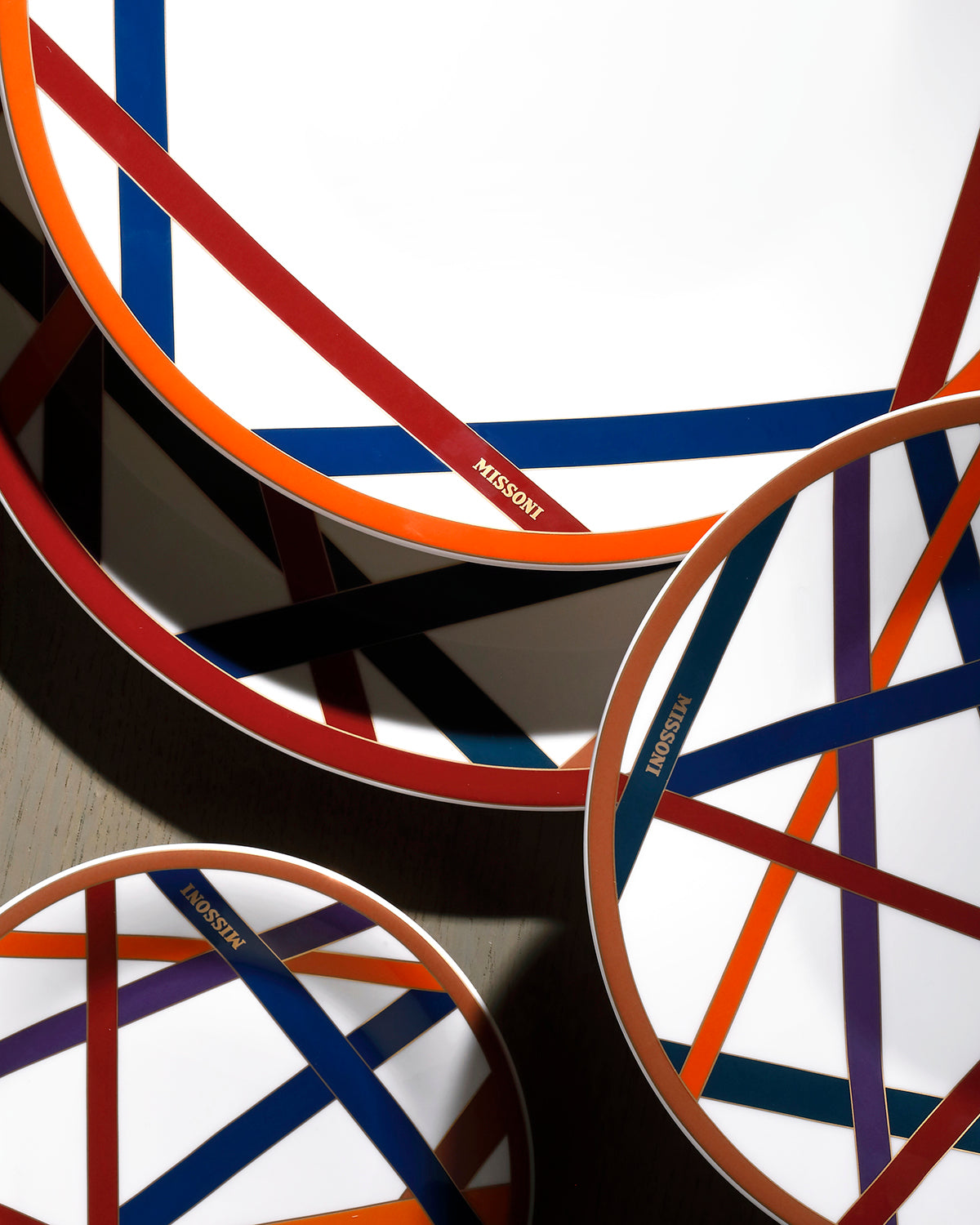 Dinner Plates NASTRI Set of 2  Multicolor diam. 10.75