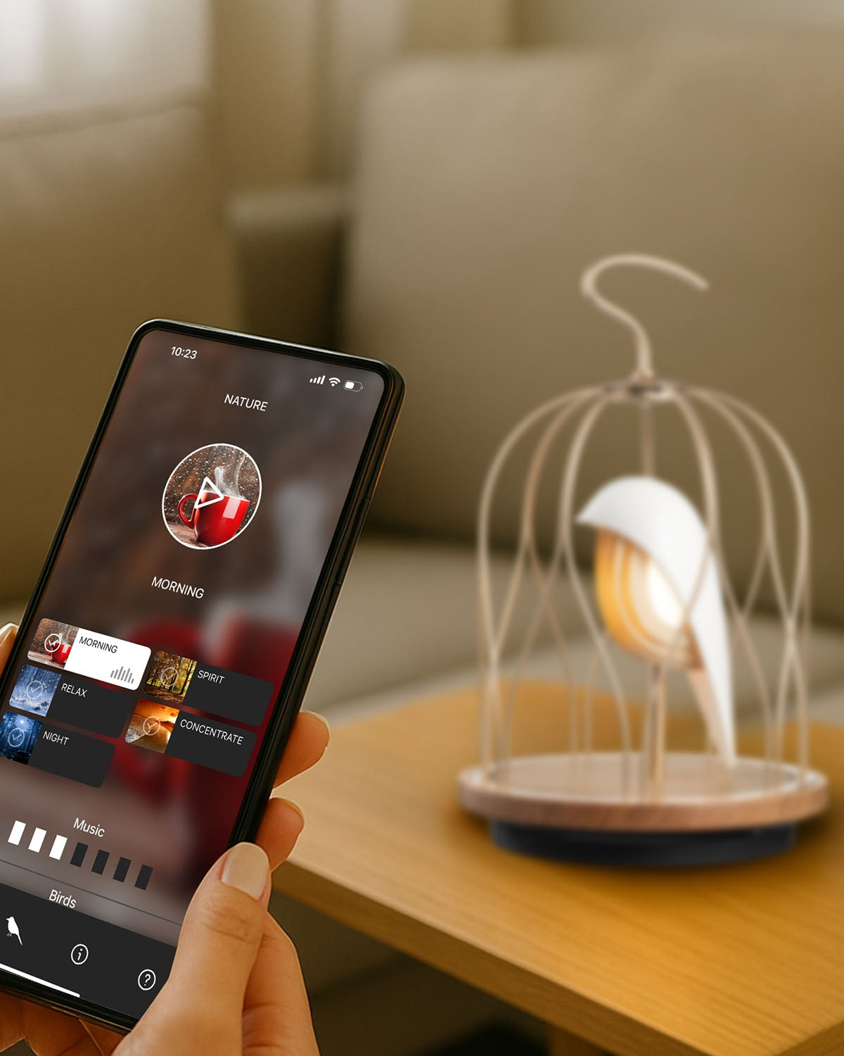 Bluetooth Speaker + Light JINGOO Ivory White