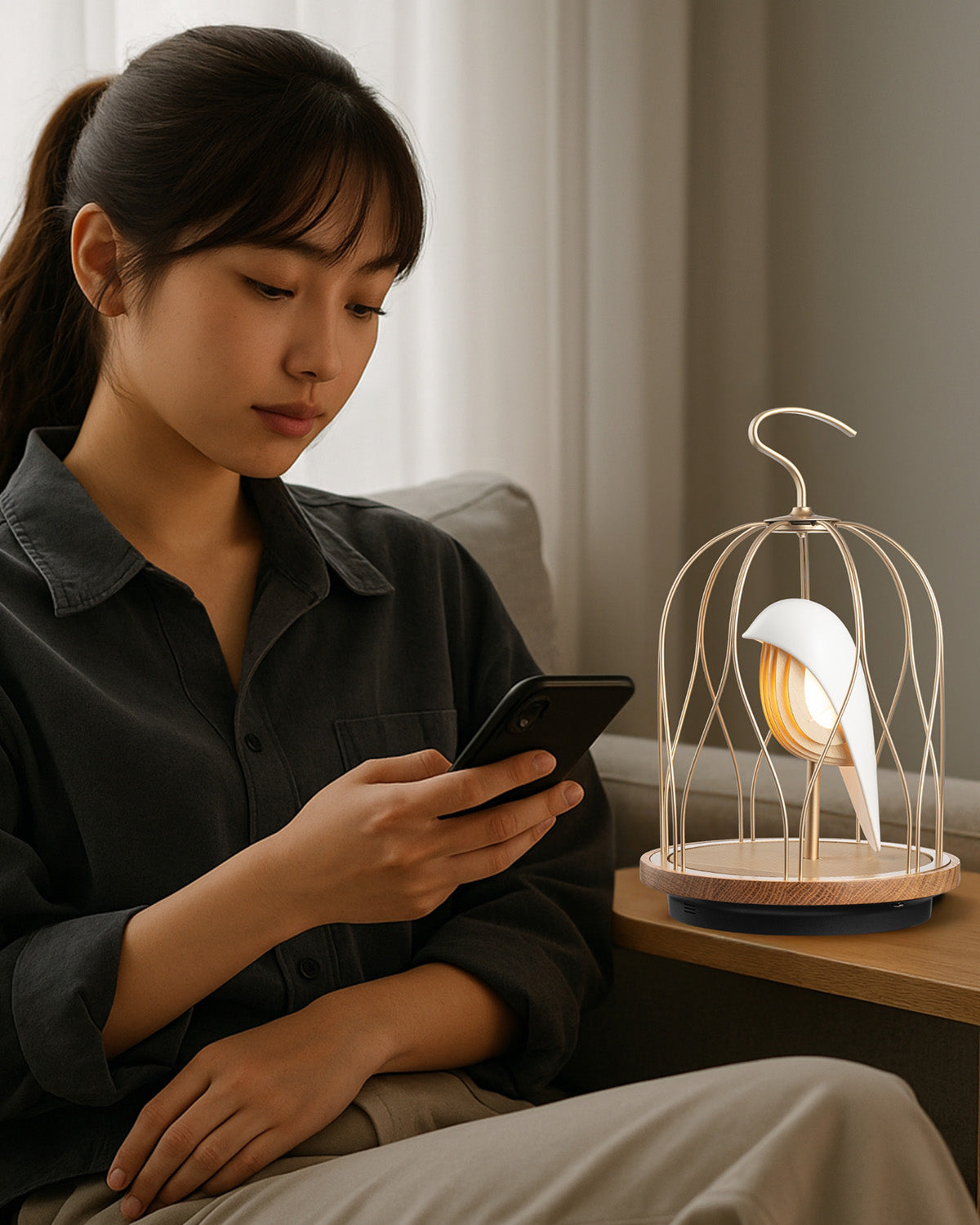 Bluetooth Speaker + Light JINGOO IVORY WHITE