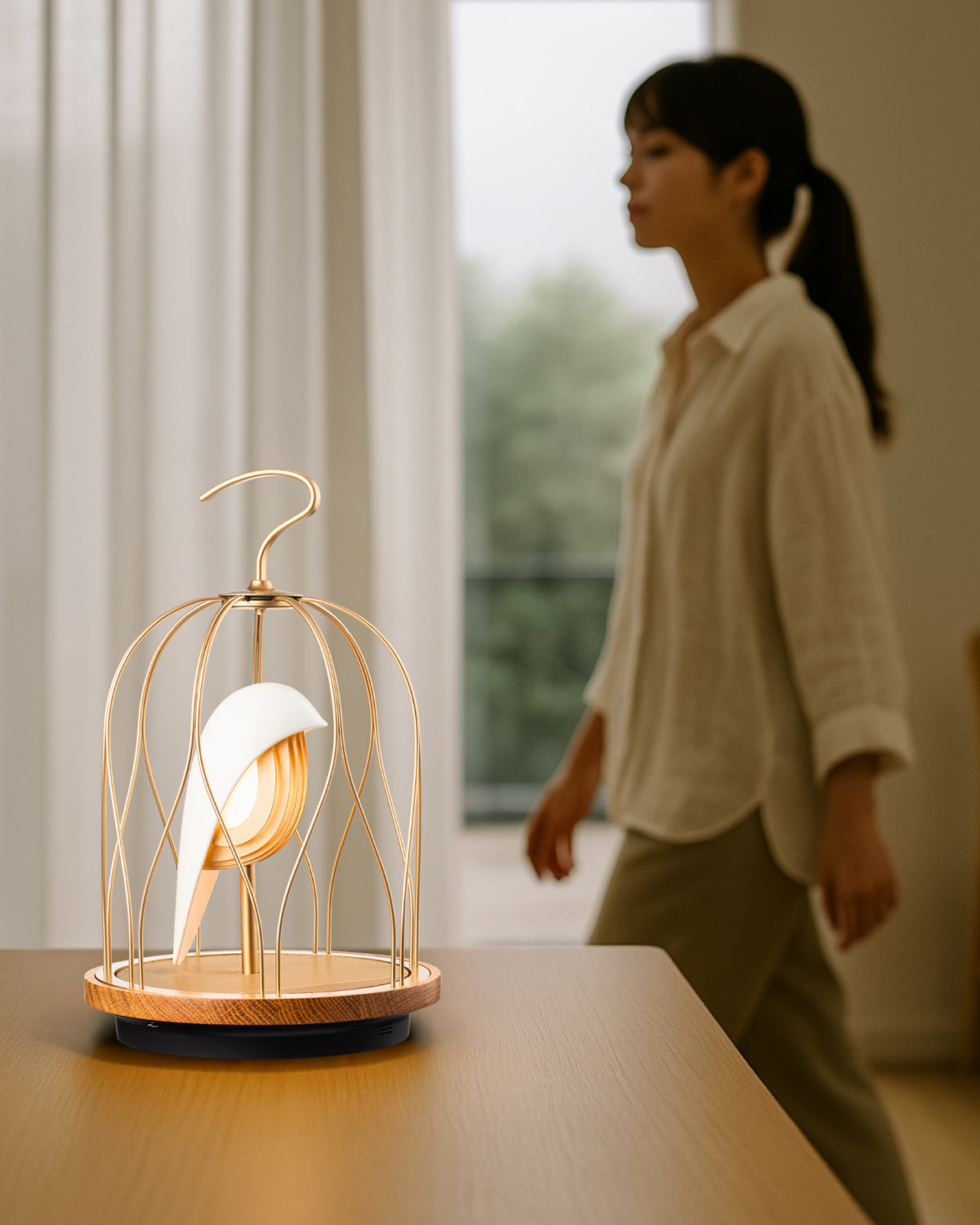 Bluetooth Speaker + Light JINGOO IVORY WHITE