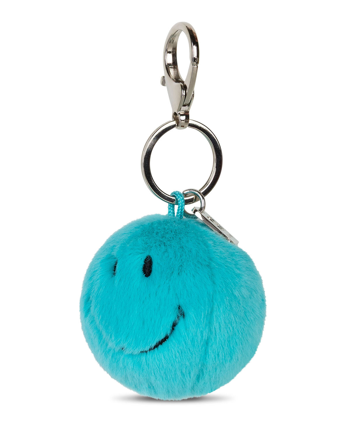 Keychain Smiley ECO Fuzzy Teal 2"