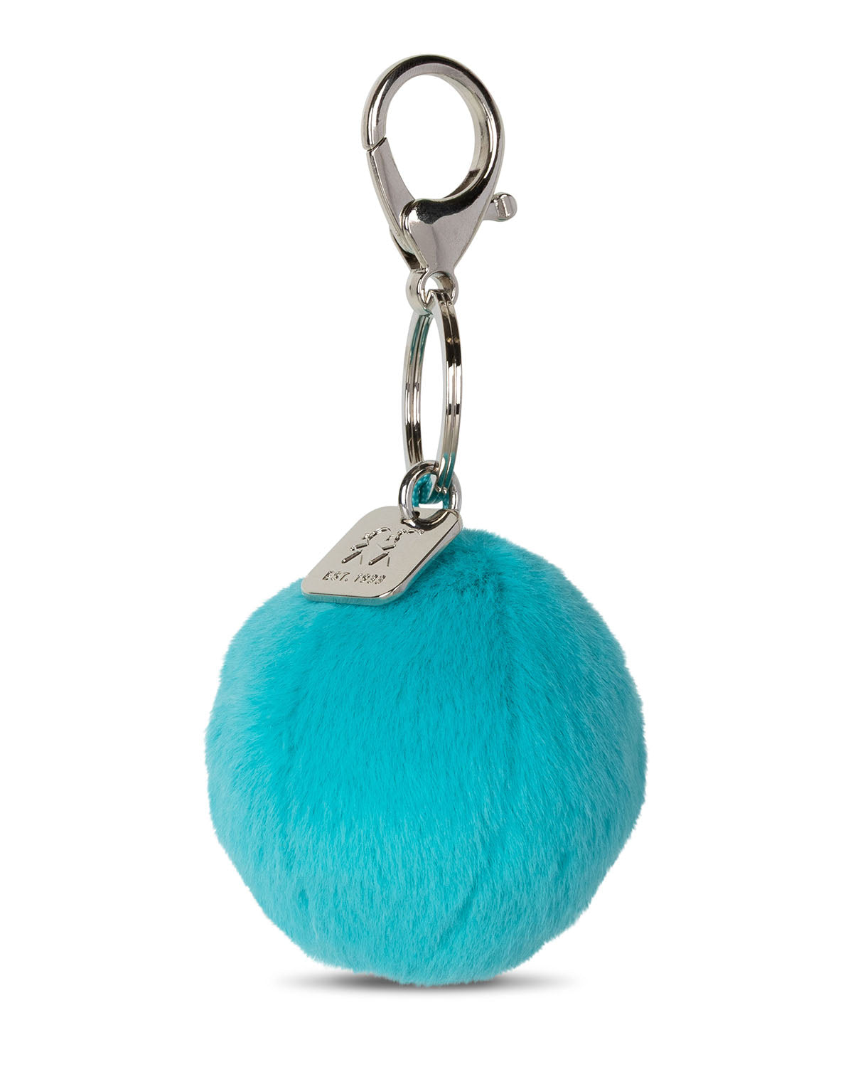 Keychain Smiley ECO Fuzzy Teal 2"