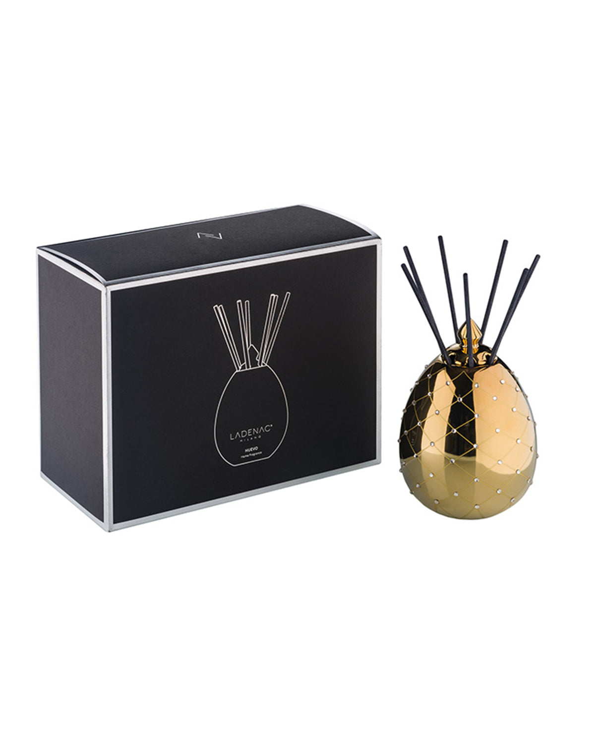 Reed Diffuser BOIS DE ROUSSIE 250ml Gold and Crystals 9.25 diam. x 4.72 diam. x 7.28 in