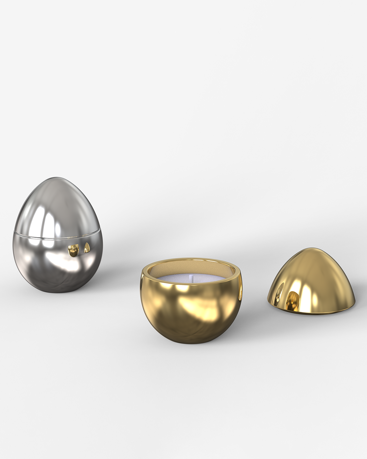 Candle in Ceramic Egg BOIS DE ROUSSIE GOLD 18gr Ceramic Gold