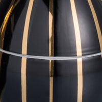 Candle in Ceramic Egg BOIS DE ROUSSIE 200gr BLACK GOLD STRIPES 5.12 diam. x 6.5 in