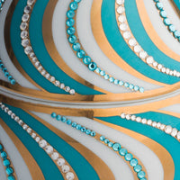 Candle in Ceramic Egg BOIS DE ROUSSIE 200gr Espiral Blue 5.12 diam. x 6.5 in