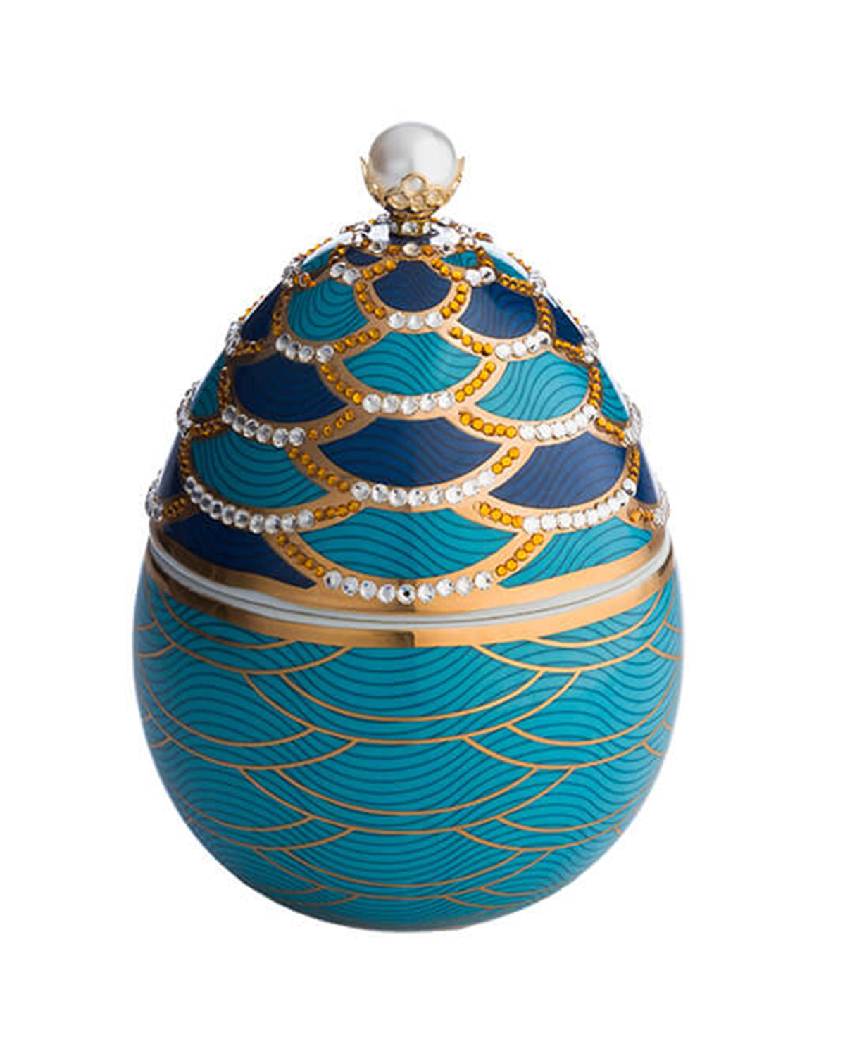 Candle in Ceramic Egg BOIS DE ROUSSIE SCALES 200gr 5.12 diam. x 6.5 in