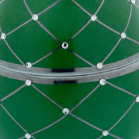 Candle in Ceramic Egg BOIS DE ROUSSIE 200gr Green Silver Stripes 5.12 diam. x 6.5 in