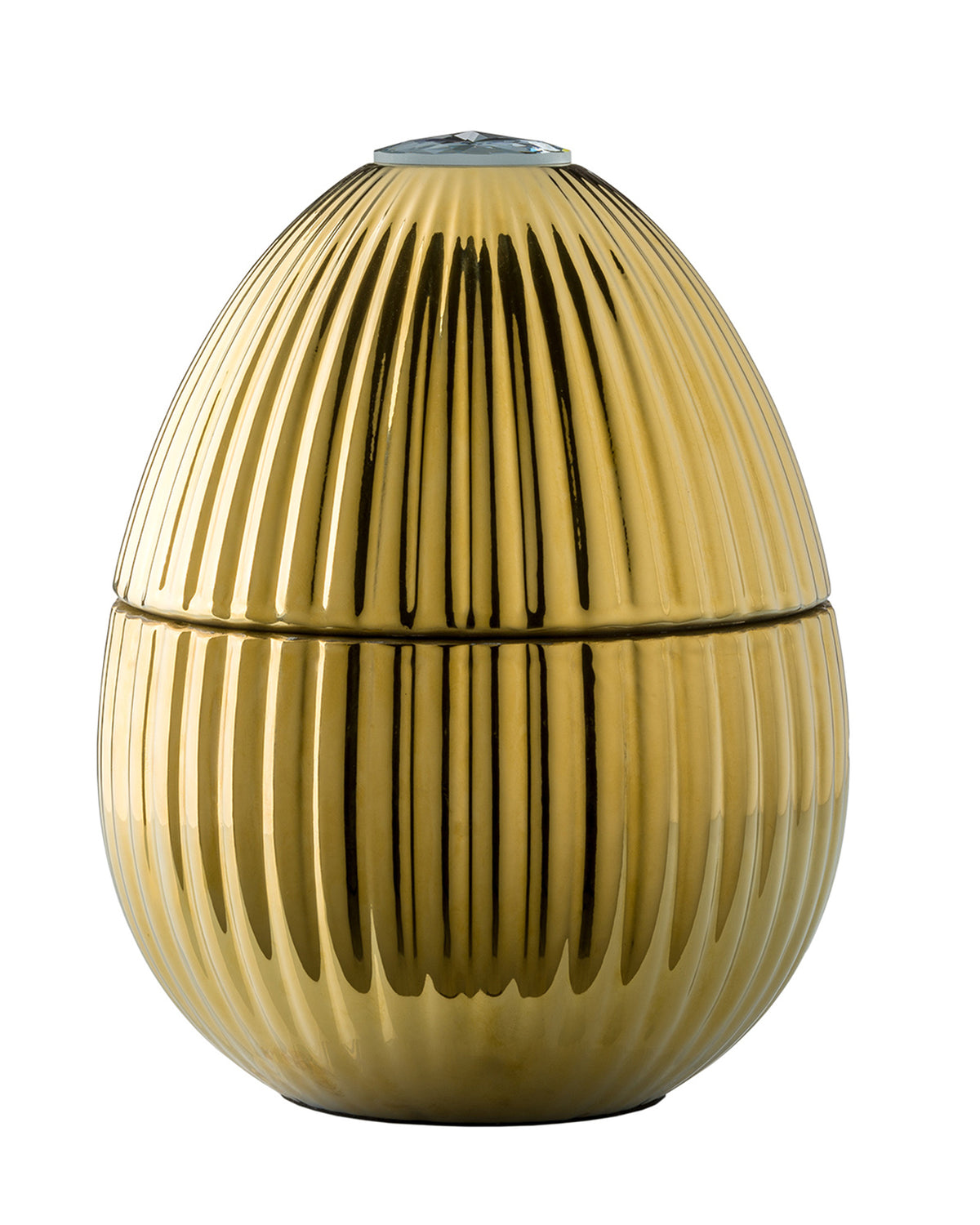 Candle in Ceramic Egg BOIS DE ROUSSIE 3400gr Gold 6.5 diam. x 7.48 in
