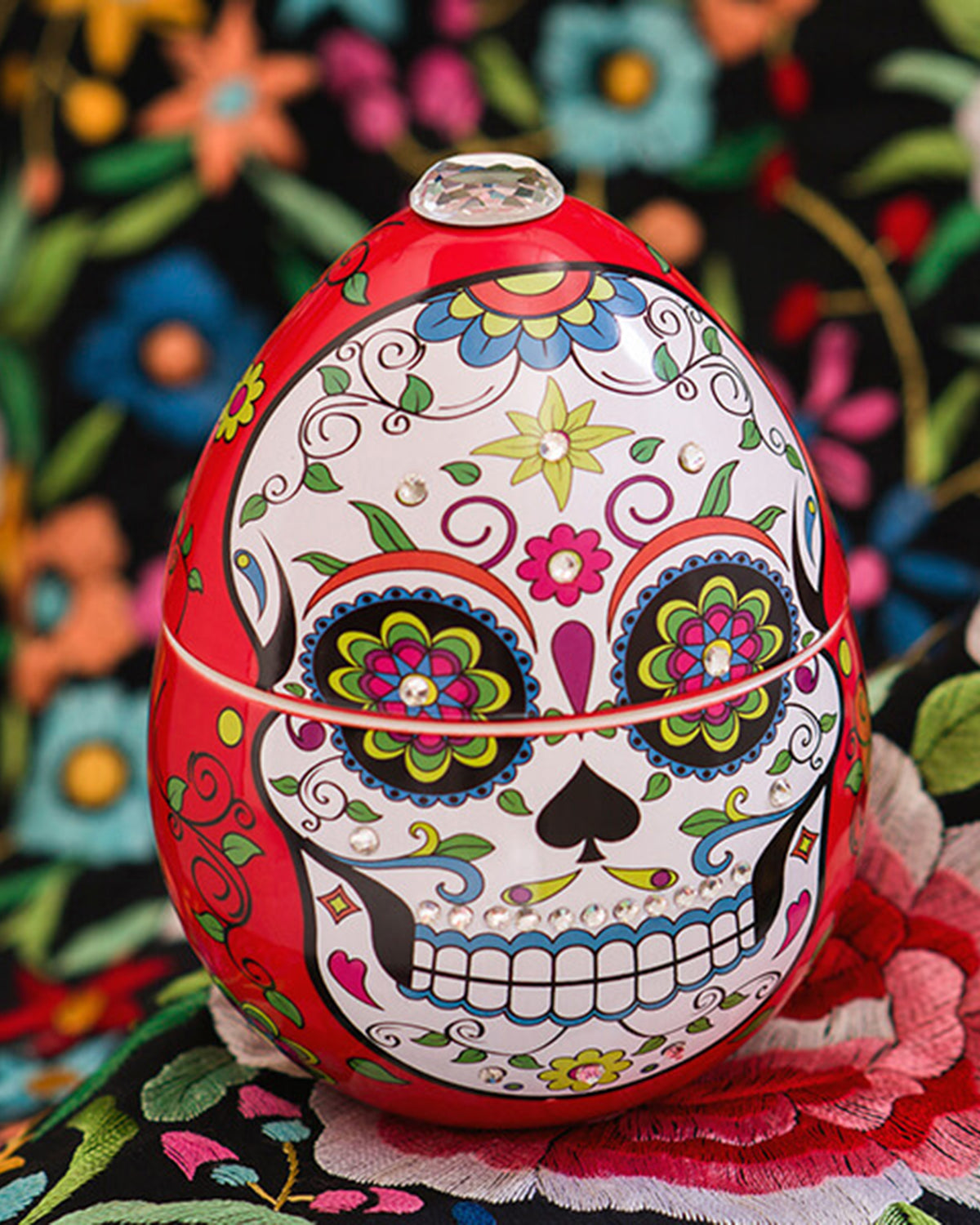 Candle in Ceramic SKULL 220gr Red 4.72 diam. x 7.28 in