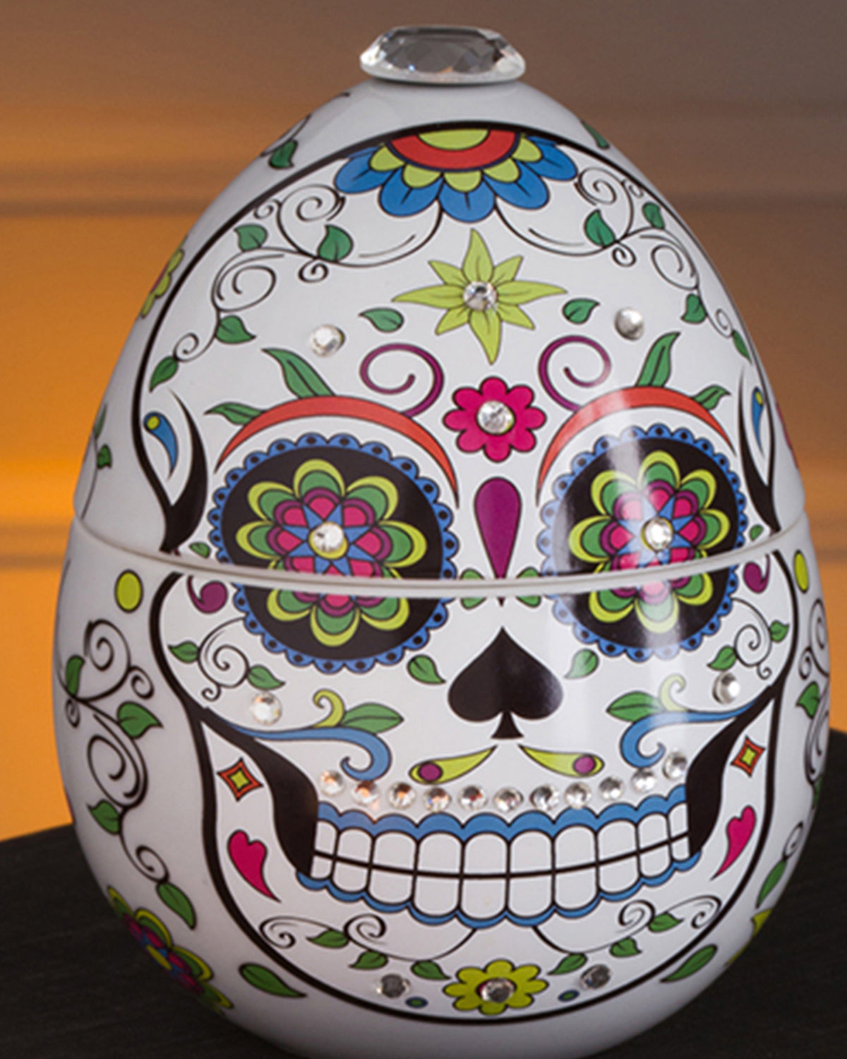Candle in Ceramic SKULL 220gr White 4.72 diam. x 7.28 in